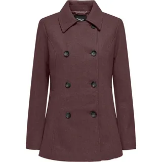 ONLY Kurzmantel "ONLBLAKE PEACOAT CC OTW" Kunstfaser, decadent chocolate detail:melange