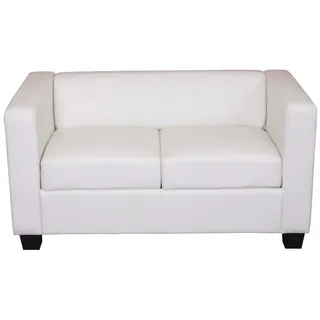 Mendler 2er Sofa Couch Loungesofa Lille ~ Kunstleder, weiß