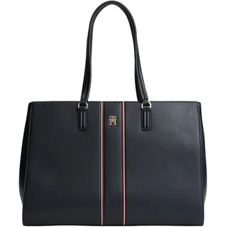 Tommy Hilfiger Damen Th Daily Tote Corp Aw0aw18643 Tragetasche, Blue (Space Blue)
