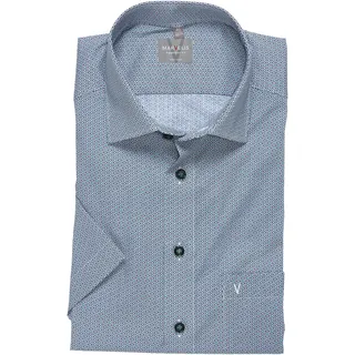 Kurzarmhemd MARVELIS, Herren, Gr. 42, N-Gr, blau (grün), Web, Obermaterial: 100% Baumwolle, comfort fit normal, Hemden Kurzarmhemd, Bügelfrei, comfort fit, Businesshemd, Minimal Print