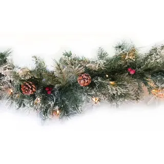 WatioWave LED-Weihnachtskugel mit Schnee-Ananas und Kugeln, 180 cm