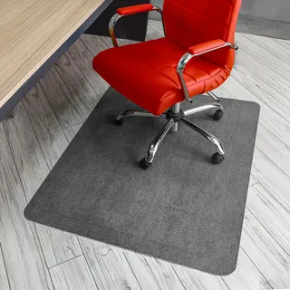 Björn&Schiller Bodenschutzmatte 100 x 120 cm, rutschfeste Bürostuhlunterlage, Bodenmatte, Kratzfeste Stuhlunterlage, Schutzmatte, Unterlage für Bürostühle, grau