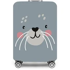 Schutzhülle für Koffer, Größe L (66-76 cm), wiederverwendbar, waschbar, mit Reißverschluss, Cutie Cat, L (66-76cm), Cutie Cat
