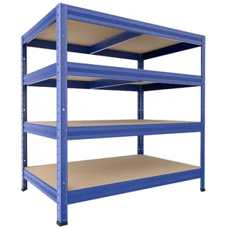 Garagenregal mit Holzböden Biedrax 45 x 60 x 120 cm blau - 4 Fachböden MDF