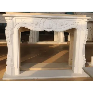 Casa Padrino Luxus Barock Marmor Kaminumrandung Weiß 184 x H. 133 cm - Weiß