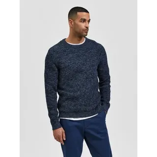 SELECTED HOMME Rundhalspullover »SLHVINCE LS KNIT BUBBLE CREW NECK NOOS«, blau