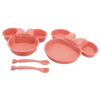 Disney Minnie Mouse Kindergeschirr-Set 4-teilig – Teller, Schale & Besteck) in