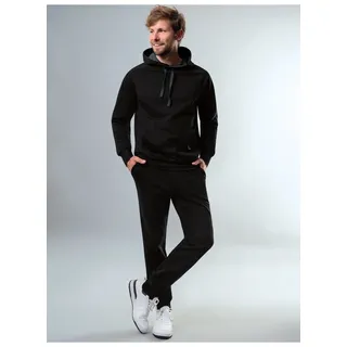 Jogginganzug TRIGEMA "TRIGEMA Jogginganzug aus Biobaumwolle", Herren, Gr. L, schwarz, Single Jersey, 75% Baumwolle (Biobaumwolle kbA), 25% Baumwolle (recycelt), Sportanzüge Jogginganzug