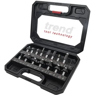 Trend Micro Trend 15-teiliges Fräser-Starterset, 1/2-Zoll-Schaft, Hartmetall-bestückt, Aufbewahrungskoffer inklusive, SET/SS9X1/2TC