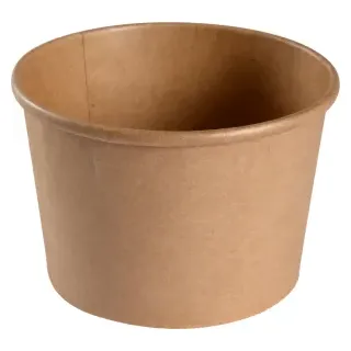 ABENA® Pappschale, braun, Ø 11,5 cm, Schlichte Schale mit PE-Beschichtung für Take-away-Gerichte, 1 Karton = 10 Packungen à 50 Stück, Fassungsvermögen: 500 ml