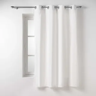 Douceur d'Intérieur Twily Ösenvorhang (135 x 180 cm), Weiß, Baumwolle/Recycling-Polyester