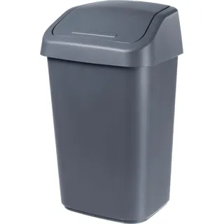 orthex Schwingdeckel-Abfalleimer 10 Liter dunkelgrau - Grau