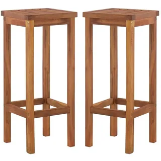 vidaXL Barhocker 2 Stk. Massivholz Akazie  -  Braun