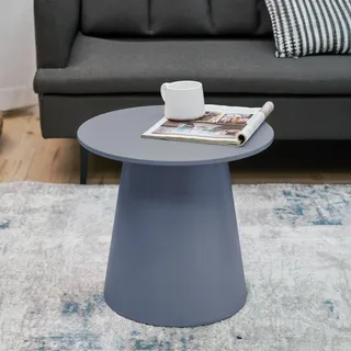 Couchtisch 'Nyd' rund MDF 40 x Ø44 cm Graublau - Blau