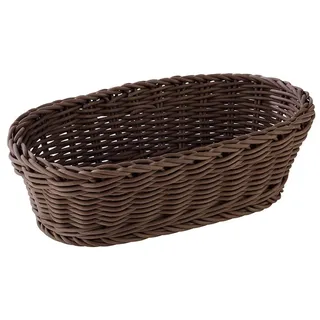 APS Baguette Korb oval PROFI LINE Flechtkorb aus Polypropylen 28 x 16 x 8 cm Dunkelbraun