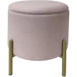 Echtwerk Hocker , rosa , Textil , rund, , 36x40x36 cm, , Stauraum, , Wohnzimmer, Sessel, Hocker & Hockerbänke, Sitzhocker