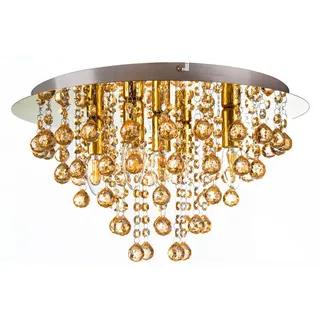 Deckenleuchte , Goldfarben , Metall, Kunststoff , rund , 27 cm , Ce , Lampen & Leuchten, Innenbeleuchtung, Deckenleuchten, Deckenleuchten