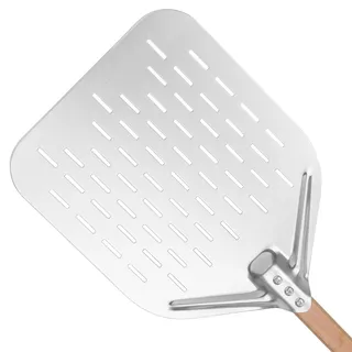 HOUSLUX Pizzaschieber Pizzaschaufel 40 * 30cm 12 Zoll Pizza schieber,Pizzaschieber mit Großer Fläche und Abnehmbaren Griff (Silbrig)
