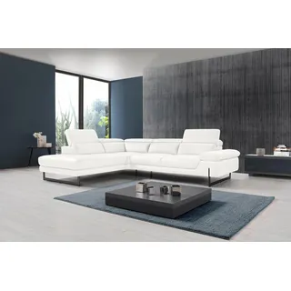 Egoitaliano Ecksofa "Queenie, extravagantes Sofa mit erstklassigem Sitzkomfort, L-Form" mit verstellbarer Armlehne und Kopfteilen für Wohlfühlkomfort, weiß