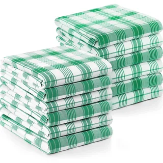 Utopia Towels UT1047 Geschirrtücher, kariert, 100% ringgesponnene Baumwolle, super saugfähige Leinen, Küchentücher, weich, wiederverwendbar, Reinigungsstange und Geschirrtücher, 38,1 x 63,5 cm, 12