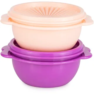 Tupperware Sonnenschüssel 400 ml lila + 400 ml lachs Servierschüssel Müslischüssel Schüssel+ magnet