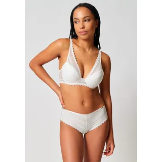 Triangel-BH SKINY "Initialace", Damen, Gr. 75, Cup E, weiß (ivory), Obermaterial: 90% Polyamid, 10% Elasthan. Cups: 100% Polyester, unifarben, normal, BHs Triangel-BH, mit Bügel, Spitze über den Cups, gepolstert