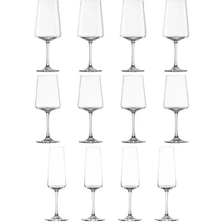 SCHOTT ZWIESEL Serie MIOVINO Set mit 4 x Rotwein-, 4 x Weißwein-, 4 x Sektglas