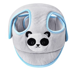 Baby Helm Schutzhelm Säugling Kleinkind Kinder Anti-Kollision Kopfschutzkappe Schutzhut Baumwolle Hut Kopfschutzmütze Verstellbarer Kopfschutz (Panda, grau)