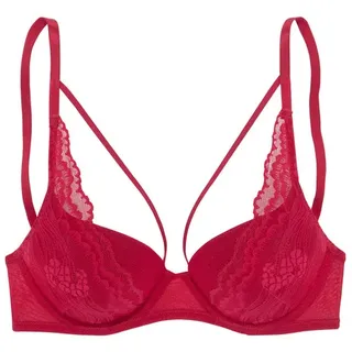 s.Oliver Push-up-BH »Alice« mit Spitze und Bänder-Optik, Dessous, rot,