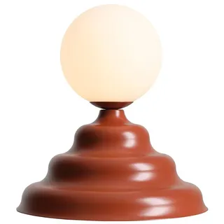 Tischlampe Wohnzimmer Glas Metall Rot blendarm 24 cm G9 Kugel Nachttisch Leuchte