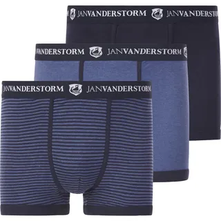 Retro Pants JAN VANDERSTORM "3er Pack Retropant JASIEL", Herren, Gr. L, blau, Obermaterial: 100% Baumwolle CO., Unterhosen Retro Pants