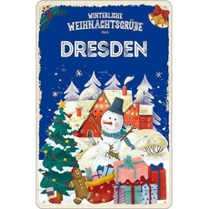 Blechschild 18x12 cm - Weihnachtsgrüße aus DRESDEN