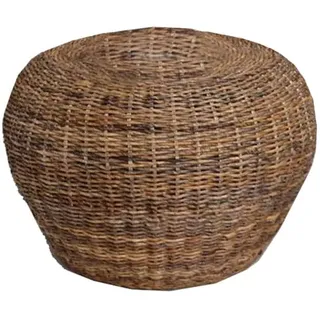 Rattan Couchtisch 'Haruna' rund Bananenblatt-Geflecht