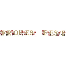 Myflair Möbel & Accessoires Deko-Schriftzug »Weihnachtsdeko«, " Frohes Fest", mit kleinen Weihnachtswichteln, rot