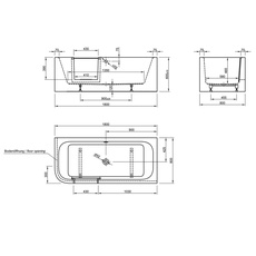 Bild von Free-Gate Rechteckbadewanne 80 x 180 cm links (703916)