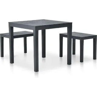 vidaXL Gartenmöbel Set 3-tlg. anthrazit