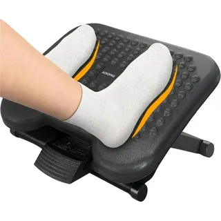 ACROPAQ Fußstütze Schreibtisch - Fußstütze mit 3 verstellbaren Höhen, Massagefunktion, neigbar von -30° bis +30° für maximalen Komfort - Fusshocker, Stehmatte schreibtisch, Fußbank