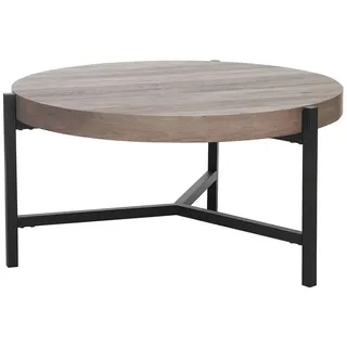 Beliani Couchtisch heller Holzfarbton 70 cm Bonita , Schwarz, Hellbraun , Holzwerkstoff , 70x42x70 cm , Wohnzimmer, Wohnzimmertische, Couchtische