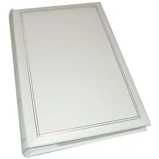 walther design Fotoalbum weiss 300 Fotos 10 x 15 cm Memo-Einsteckalbum Kunstleder mit Prägung, Monza ME-140-W