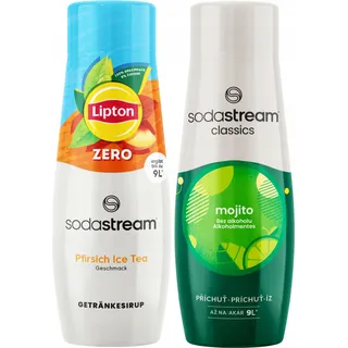 2x SodaStream Lipton Ice Tea Peach Zero Zuckerfreier Sirup + Mojito Mohito