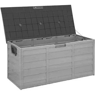 HOHAOO Gartenbox,300 Liter Aufbewahrungsbox Kissenbox Außenaufbewahrungsboxen Deckboxen Wasserdicht Gartentruhe Kunststoffaufbewahrungsbox für Terrassenmöbel, Gartengeräte, Poolzubehör