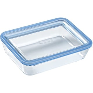 Pyrex Pure Glass 5424004 Rechteckiger luftdichter Behälter mit Deckel, 19 x 14 x 5 cm, 0,8 l, transparent