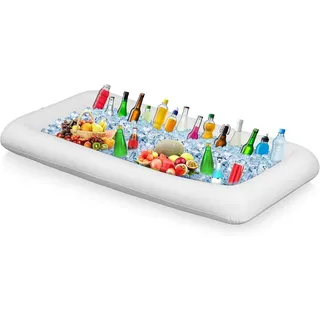 Aufblasbarer Getränkehalter,Pool Getränkehalter Schwimmend, Floating Coasters Getränkehalter Pool, Stabile Struktur für Pool, Halterung für Getränke, Snacks und Smartphone (weiß)