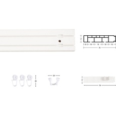 Bild Gardinenschiene »Kunststoffschiene CREDO«, 2 läufig-läufig, Wunschmaßlänge, Deckenmontage, mit Kunststoffverbinder verlängerbar, weiß