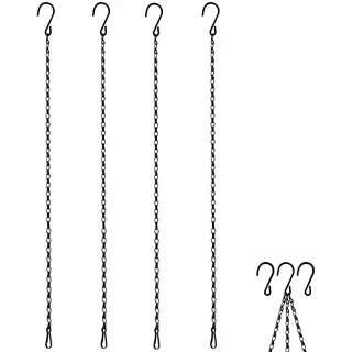 4 Stück Blumenampel Ketten mit Haken, 90cm Metallkette zum Aufhängen, Hängekorbkette, Blumentopfkette, Metallkette für Blumentöpfe, Vogelfutterspender, Vogeltränke, Pflanzgefäße, Laternen, Billboard