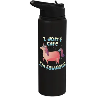 Lustiges, selbstbewusstes rosa Einhorn, TFS, egal, ich bin fabelhaft Stainless Steel Insulated Water Bottle