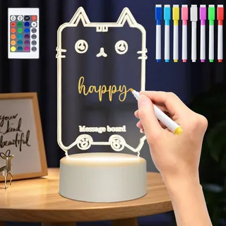 Herbst Geburtstagsgeschenke für Mädchen, Frauen, Nachttischlampe Mit LED Letterboard Personalisiertes Geschenke für Freundin, Schwester, Mama, Muttertag, Weihnachten, Geburtstage, Jubiläen(Katze)