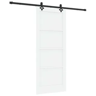 vidaXL Schiebetür ORKDAL 83 x 202 cm Massives Kiefernholz Weiß - Weiß