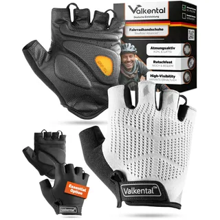 Valkental® - Fahrradhandschuhe mit Gel Polsterung | Griffig & Atmungsaktiv | Fahrrad Handschuhe Herren & Damen | Fingerlose Radhandschuhe - MTB/Rennrad/Trekking | Handschuhe Fahrrad Kurz & Leicht