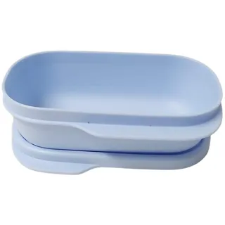 Tupperware to Go Lunchbox Clevere Pause 120ml Brotdose mit Trennwand Eco+ Schule Clevere Pause Minitwin Twin hellblau 120ml